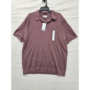Goodfellow & Co Mens Johnny Collar Knit Polo Shirt Berry Olleze L 043 02 2050